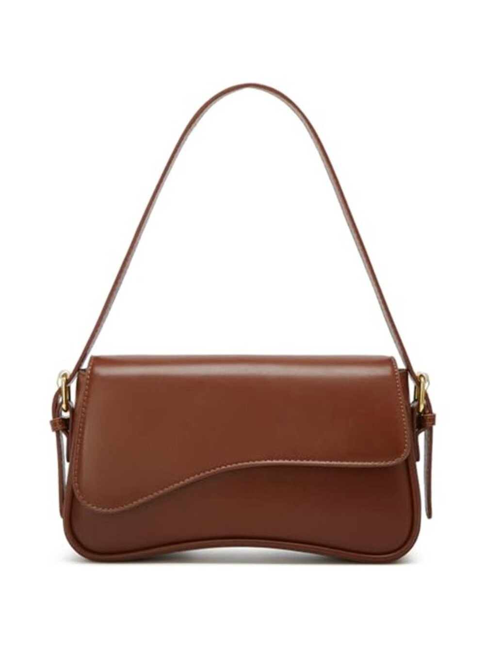 Y2K Vegan Leather Shoulder Bag Saddle Purse Crossbody Hobo Handbag Trendy